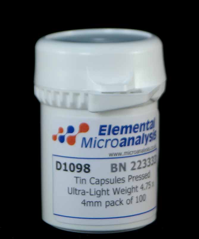 Tin Capsules Pressed Ultra-Light Weight 4.75 x 4mm pack of 100